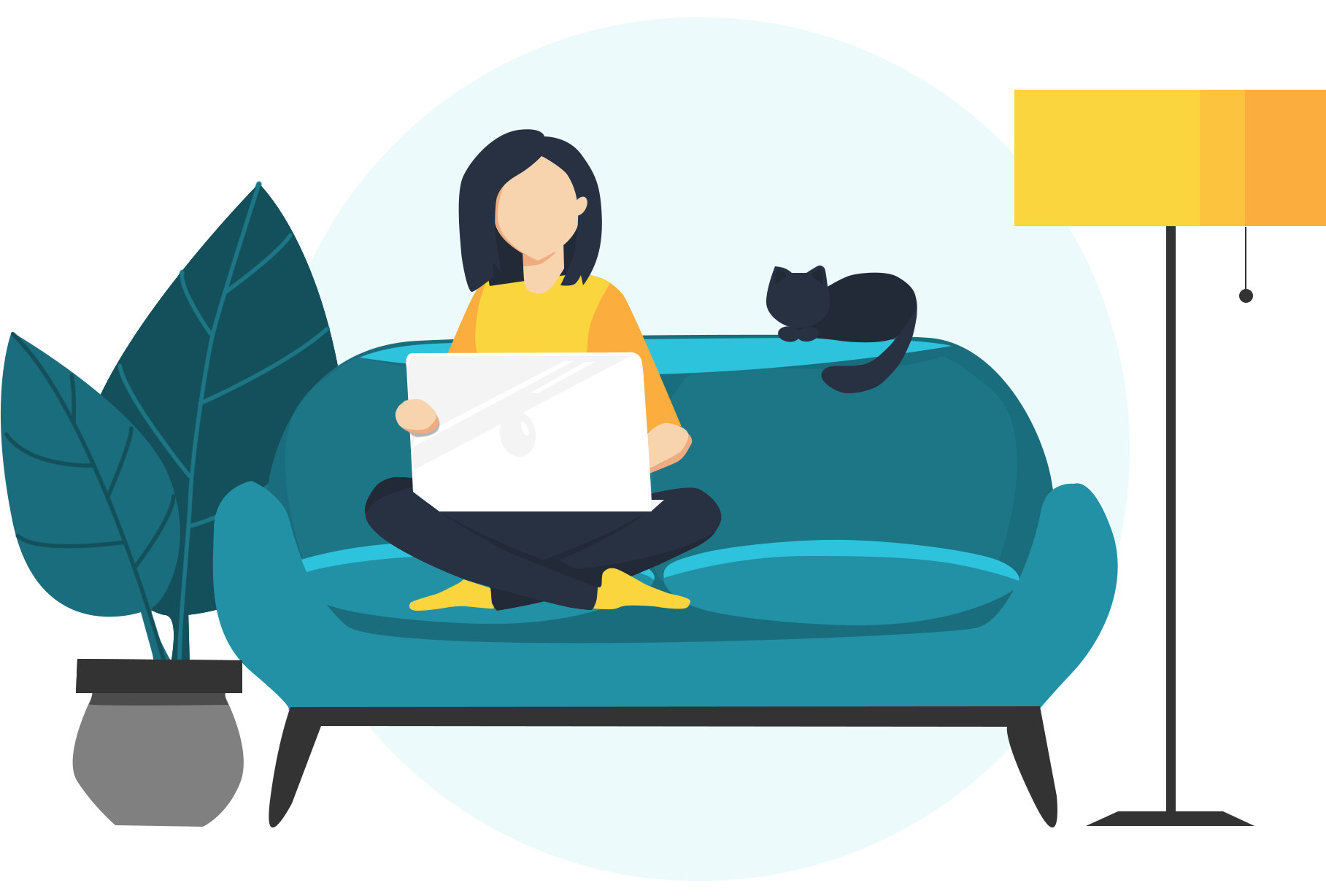 woman with laptop illustration